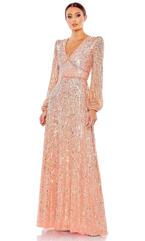 Seasonal Sale Mac Duggal 5643 - Puff Sleeved Sequin Evening Gown