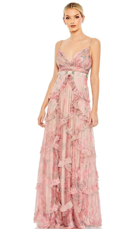 Price Rollback Mac Duggal 9173 - Floral Ruffle Tiered Prom Gown