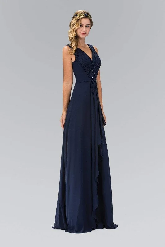 Inventory Reduction Elizabeth K - GL1378 Applique V-Neck Chiffon A-Line Gown