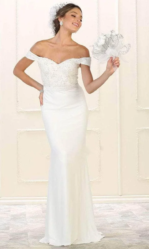 Holiday Sale May Queen MQ1529 - Appliqued Trumpet Long Gown