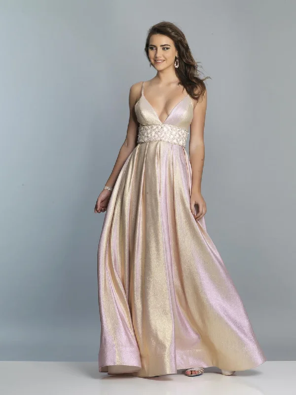 Sale Event Dave & Johnny - Beaded Waist Deep V-neck A-line Dress A7229 - 1 pc Pink In Size 2 Available