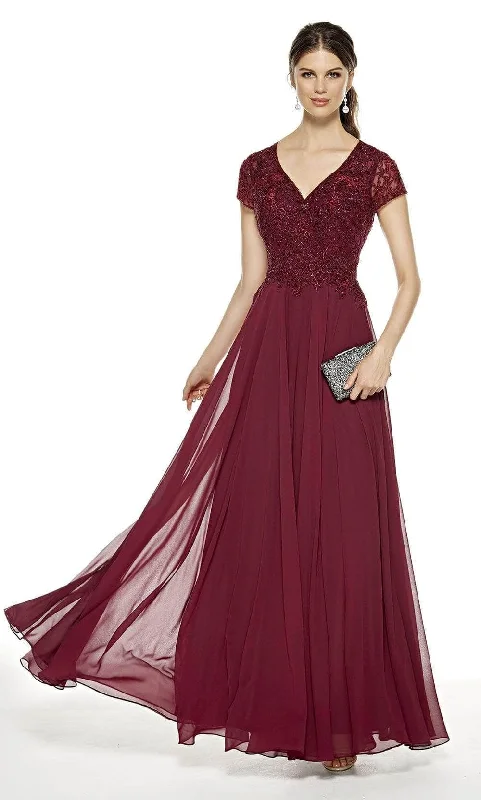 Weekend Flash Sale Alyce Paris - Short Sleeve Embellished Evening Dress 27389