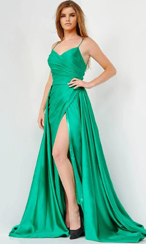 Limited Availability JVN by Jovani JVN07800 - Pleated Satin A-Line Prom Dress