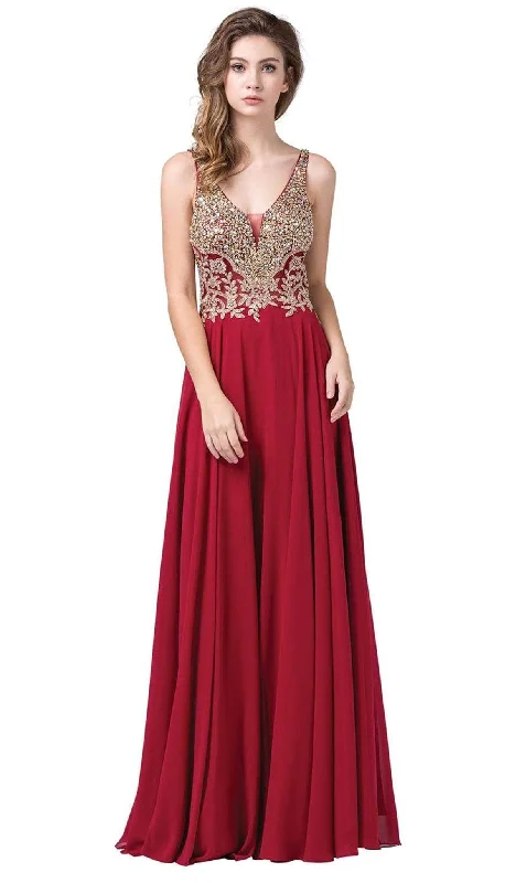 Buy More, Save More Dancing Queen - 2494 Jewel Encrusted Bodice A-Line Chiffon Gown