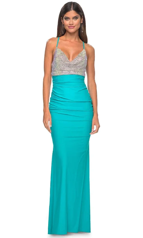 Fantastic Offers La Femme 32320 - Draped Metallic Prom Dress
