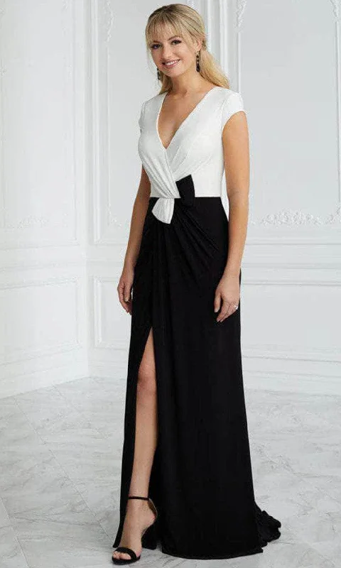 Closeout Christina Wu Elegance 17087 - Short Sleeve Jersey Evening Gown