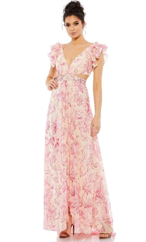 Warehouse Sale Mac Duggal 9161 - Floral Ruffled Formal Dress