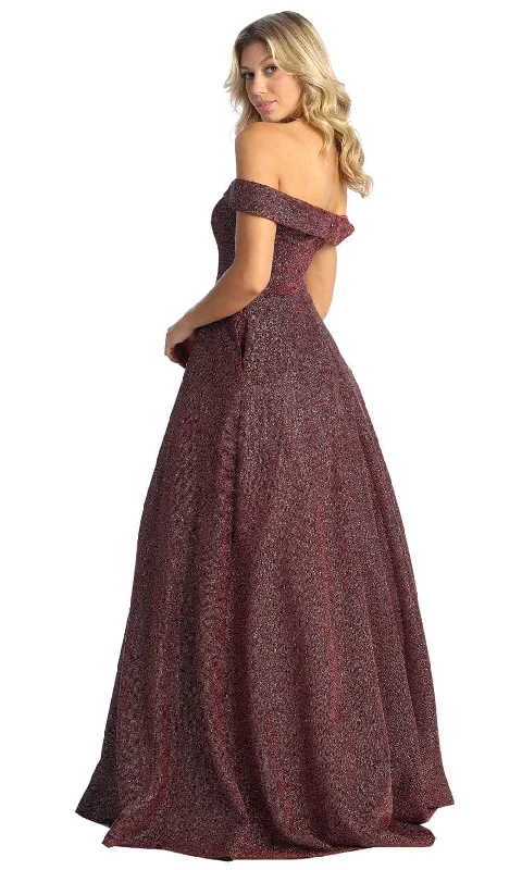 Take Advantage May Queen MQ1915 - Glittered Off Shoulder Prom Gown