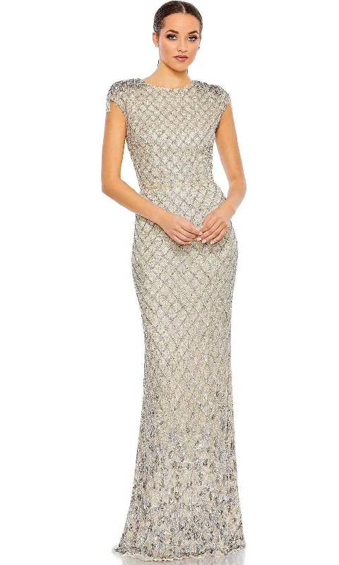 Special Discount Mac Duggal 5642 - Jewel Neck Lattice Evening Gown