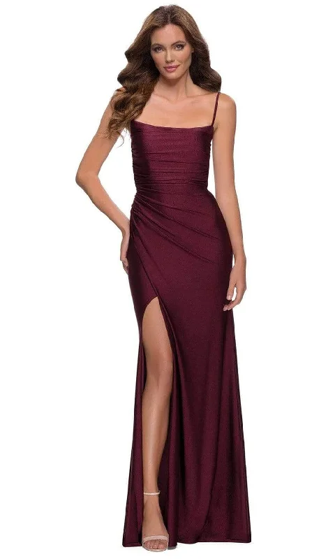 Must-Have Deals La Femme - 29710 Draped Accented High Slit Sheath Gown