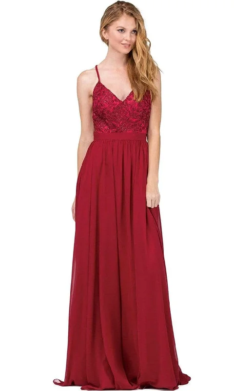 Special Price Dancing Queen - Beaded Lace V-neck A-line Prom Dress 9850