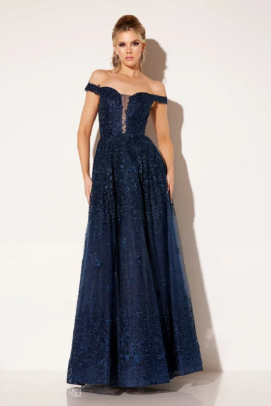Customer Appreciation Sale Embroidered Off Shoulder Gown by Lucci Lu C8090