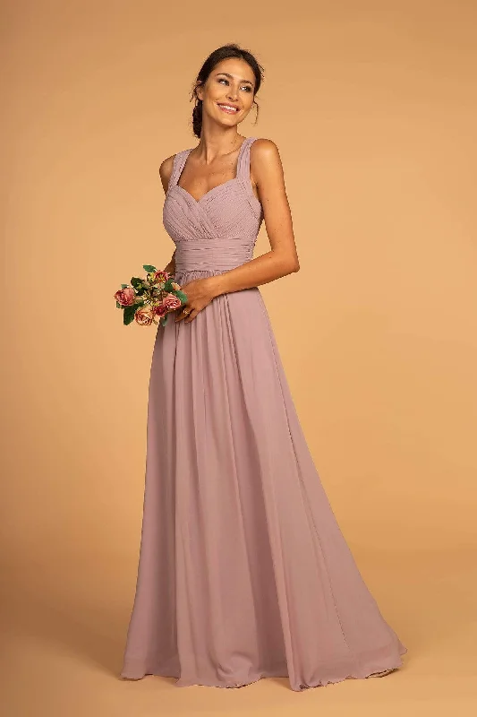 Lowest Price Elizabeth K - GL2608 Sleeveless Ruched-Bodice A-Line Chiffon Gown