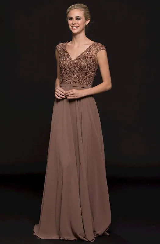 Today Only Marsoni by Colors - Embellished V-neck Chiffon A-line Dress M219