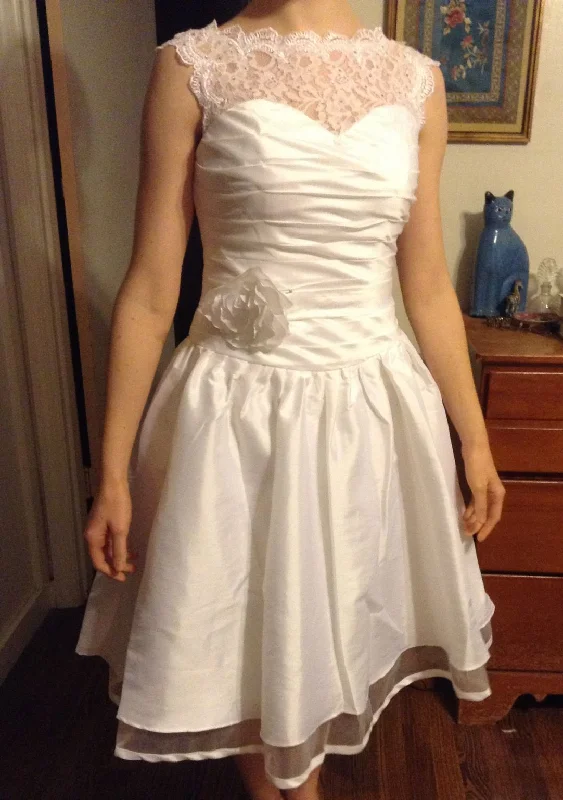 Closeout After Six Short Lace Wedding Dress