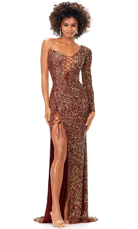 Deal Explosion Ashley Lauren 11291 - Sequined Lace-Up Evening Gown