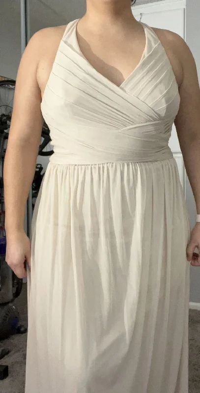 Warehouse Sale David's Bridal Mesh Long Bridesmaid Dress with Crisscross Back