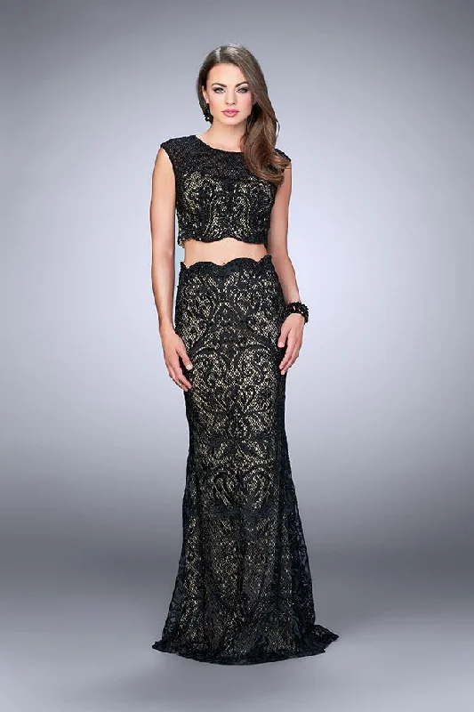 Epic Deals La Femme Gigi - 23766 Elaborate Scallop Lace Long Evening Gown