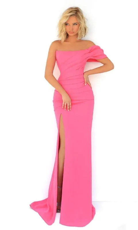Stock Clearance Tarik Ediz - 51092 Draped High Slit Gown