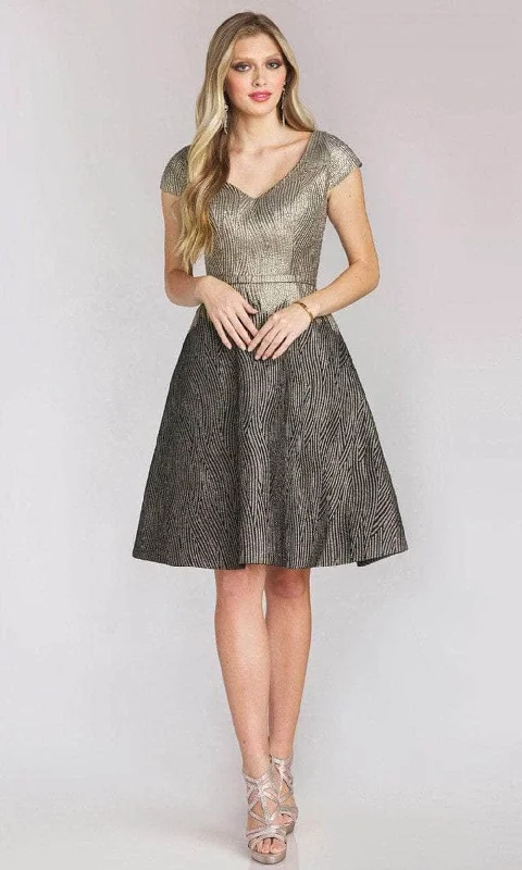 Sneak Peek Sale Gia Franco 12151 - Patterned A-Line Cocktail Dress