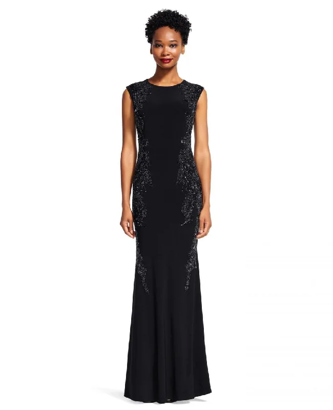 Online Only Adrianna Papell - Jewel Neckline Beaded Long Dress AP1E200687