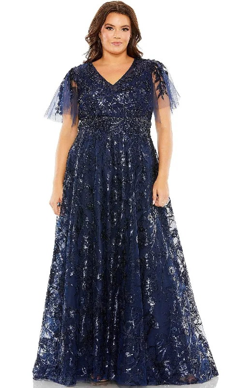 Price Smash Mac Duggal 20469 - Embellished V-neck Evening Dress