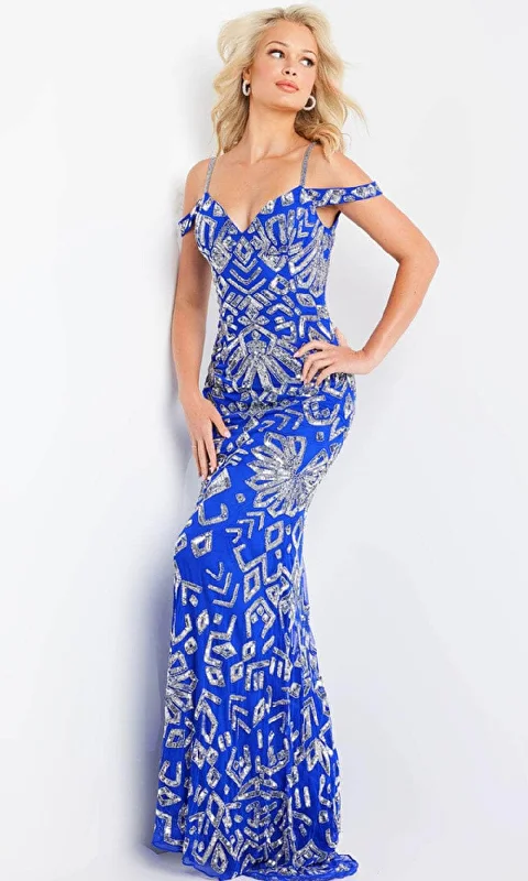 Special Price Jovani 09905 - Sequined Off-Shoulder Evening Dress