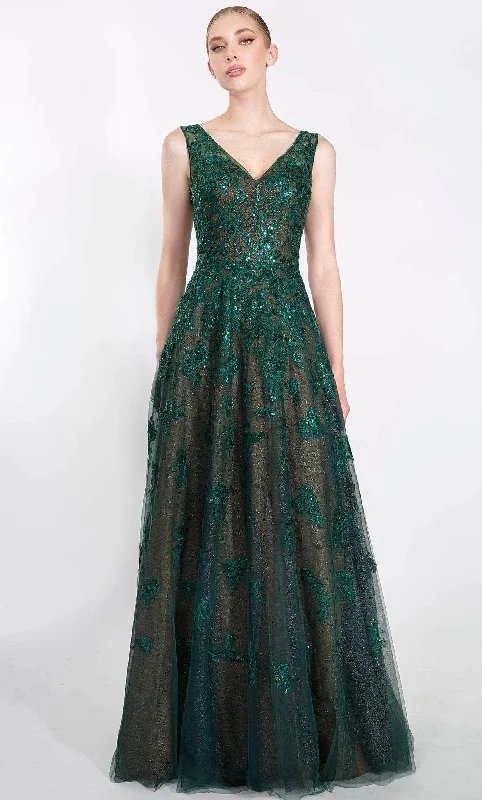 Mega Deal Janique 91222 - Embroidered A-Line Evening Gown