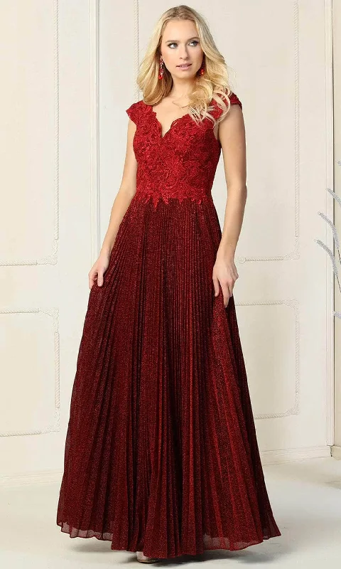 Early Access May Queen MQ1836B - Accordion Pleated Skirt Formal Gown