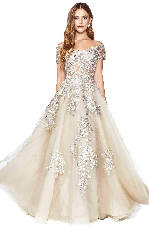 Unbeatable Prices Ladivine C20 - Embellished Applique Illusion A-Line Gown