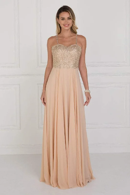 Discount Deals Elizabeth K - GL1571 Gold Embroidered Sweetheart Chiffon A-line Dress