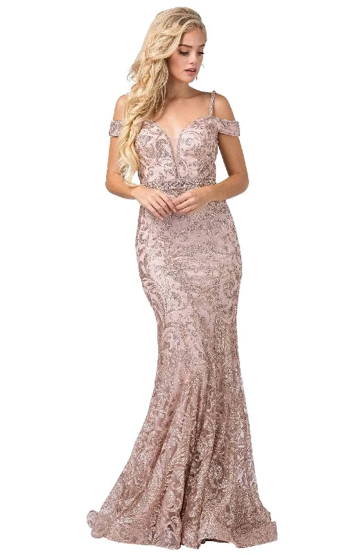 Blowout Sale Dancing Queen - Embellished Cold Shoulder Prom Dress 2772