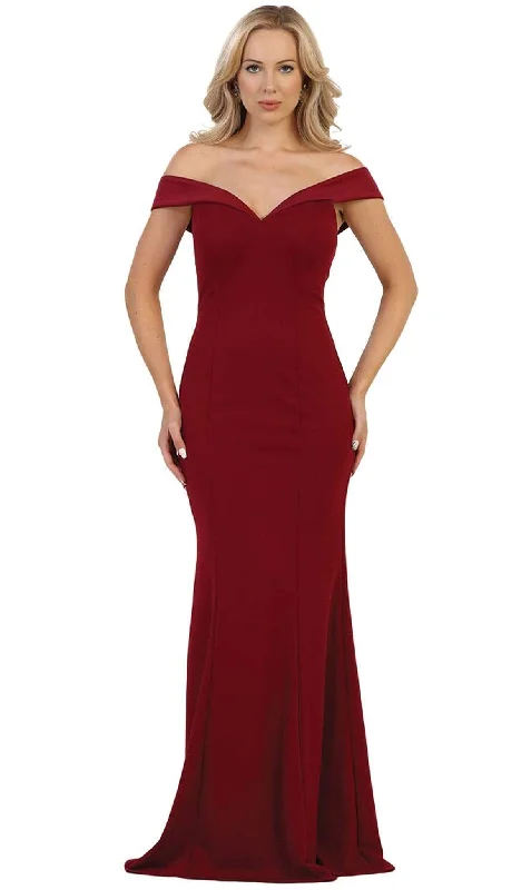 Doorbuster Deal May Queen - Fold over Off-Shoulder Sheath Dress