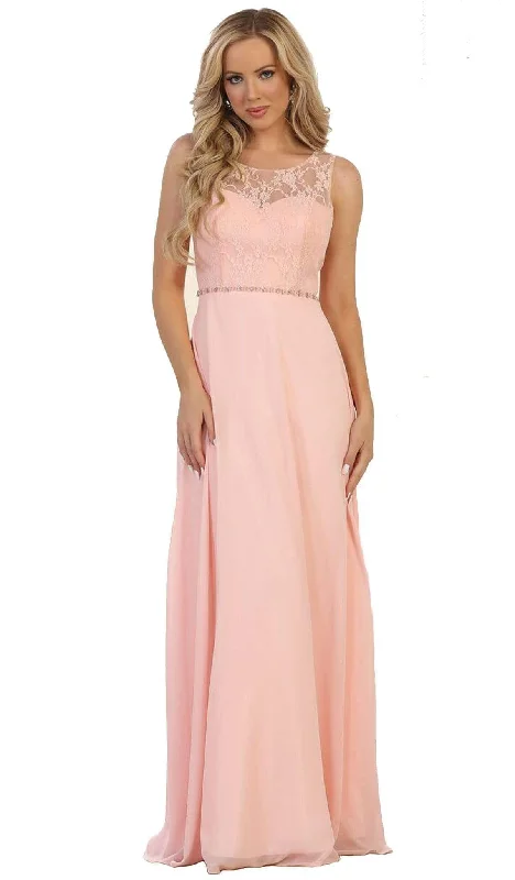 Hot Deal May Queen - Sleeveless Illusion Lace Evening Dress