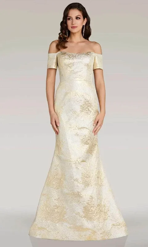 Today Only Gia Franco 12376 - Metallic Trumpet Evening Dress
