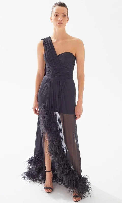 Daily Specials Tarik Ediz 98224 - Chiffon Sweetheart Feathered Dress