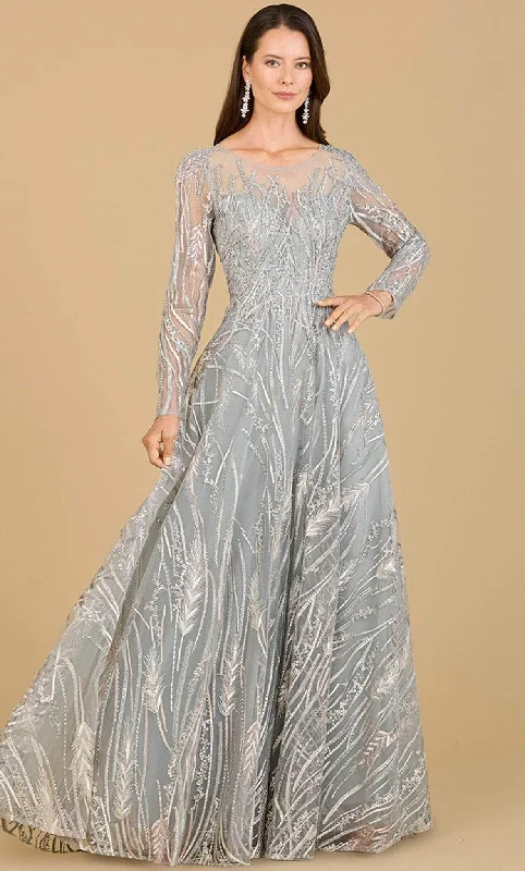 Sale Event Lara Dresses 29192 - Long Sleeve Illusion Neck Evening Gown
