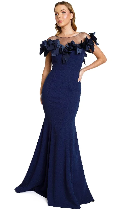 Buy Now Nicole Bakti 604L - Formal Petal-Detailed Trumpet Gown