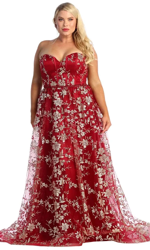 Deal Dash May Queen MQ1920 - Sweetheart Floral A-Line Prom Gown
