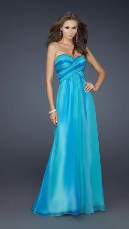 Price Meltdown La Femme - 17167 Vibrant Dual-Toned Sweetheart A-Line Chiffon Gown