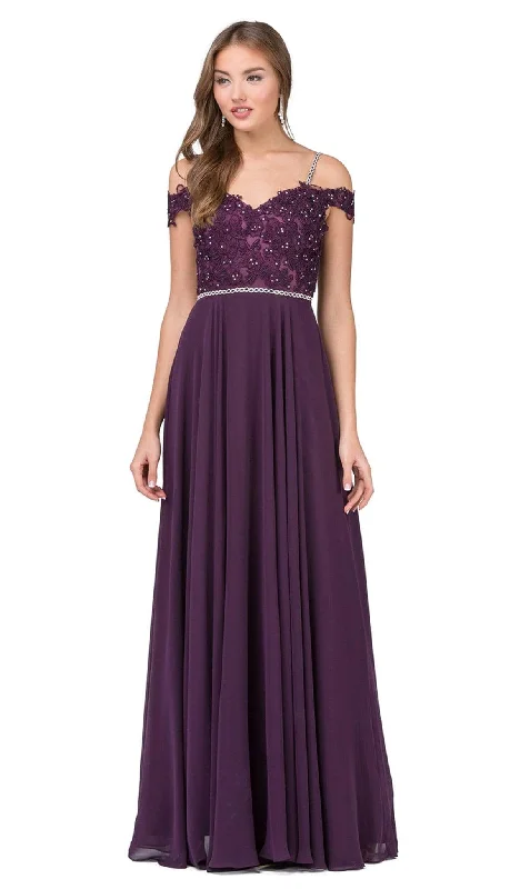 Today Only Dancing Queen - 2327 Embellished Off-Shoulder A-line Gown