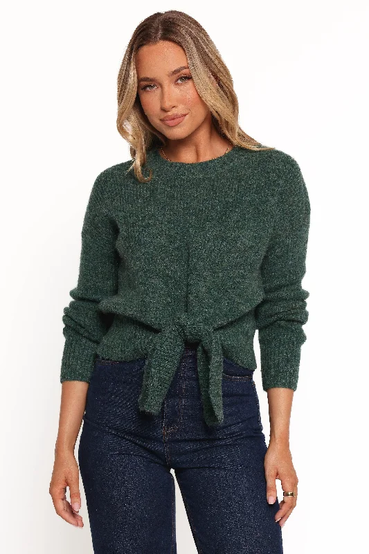 Act Now Captivate Knit Sweater - Emerald