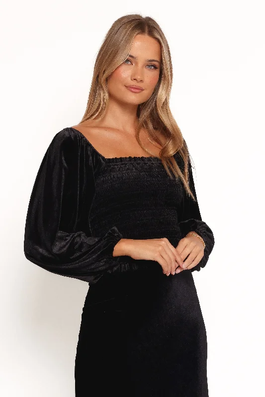 Weekend Flash Sale Fallen Velvet Top - Black