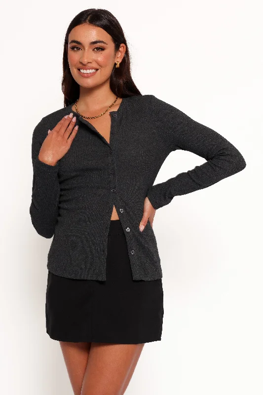 Online Exclusive Jessa Knit Top - Charcoal
