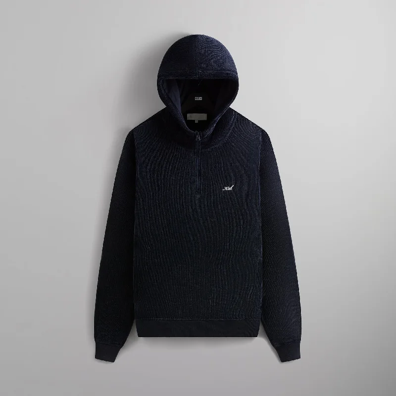 Price Fest Kith Bonded Waffle Coleman Quarter Zip Hoodie - Nocturnal