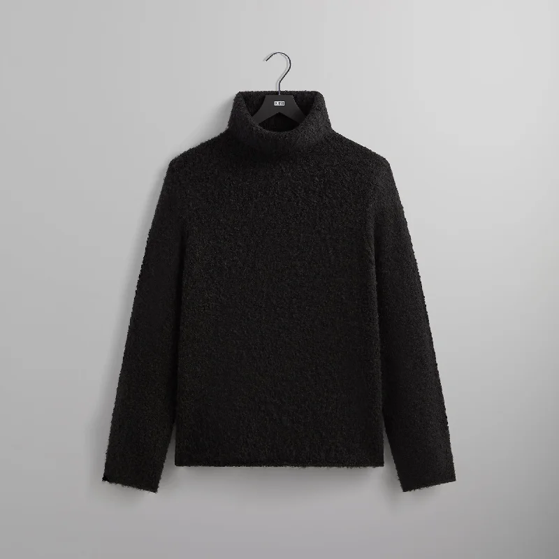 Limited Quantity &Kin Speckled Boucle Walker Turtleneck - Black