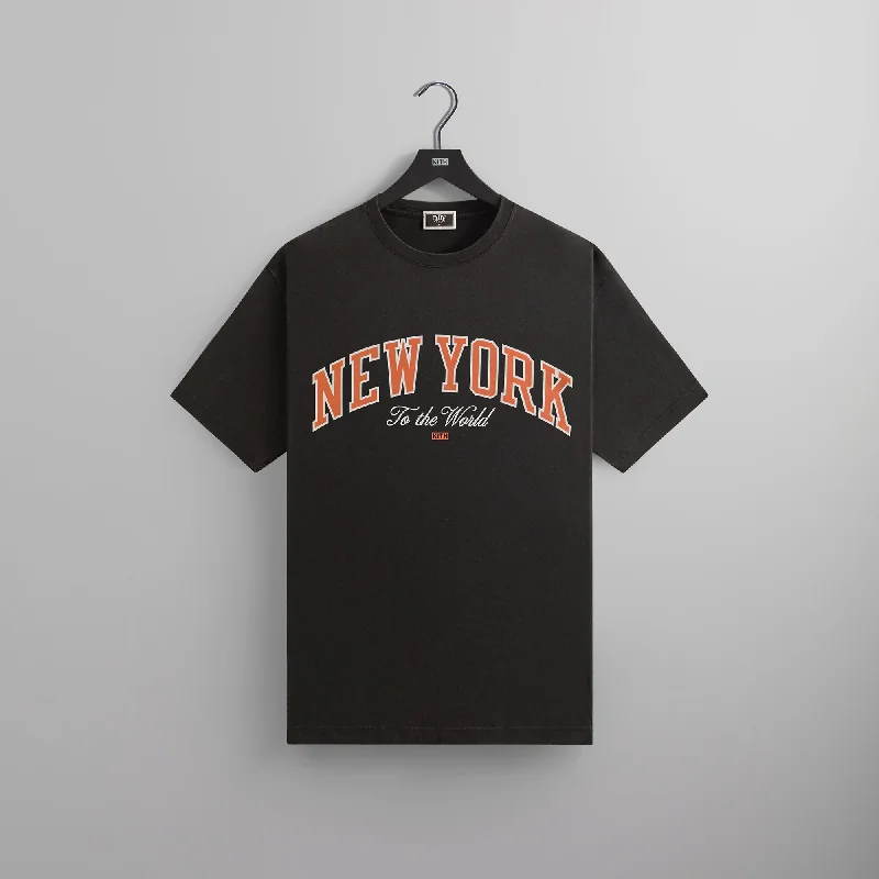 Clearance Event Kith for the New York Knicks New York to the World Vintage Tee - Black