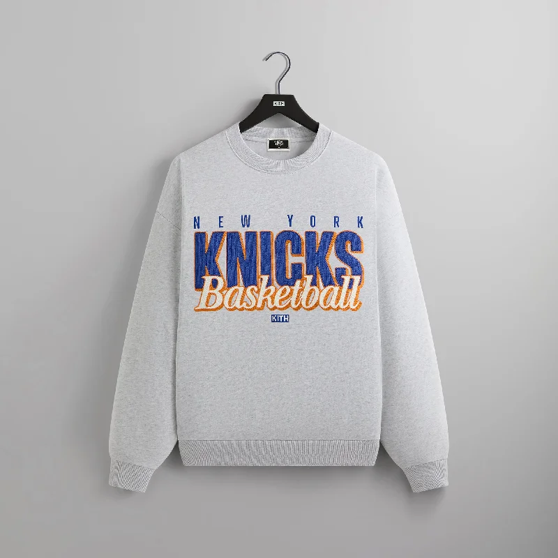 Shop and Save Kith for the New York Knicks Classic Vintage Nelson Crewneck - Light Heather Grey Shop and Save Kith for the New York Knicks Classic Vintage Nelson Crewneck - Light Heather Grey