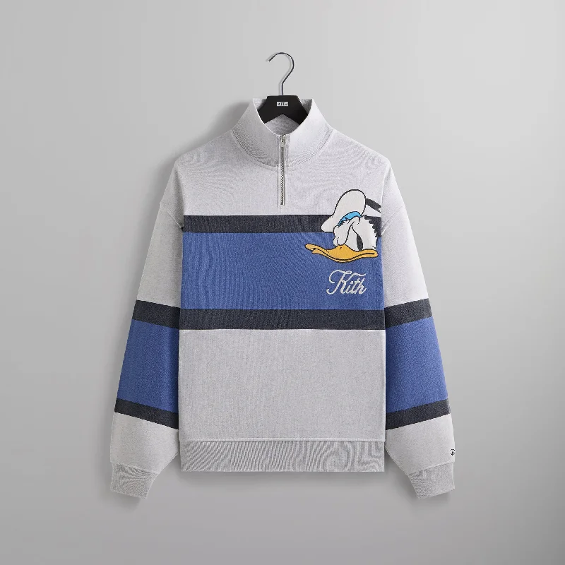 Loyalty Reward Disney | Kith for Donald Duck Quarter Zip Fleece Wyona Sweatshirt - Light Heather Grey