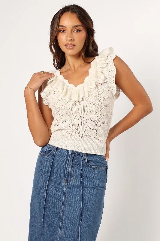 Deal Frenzy Lorrey Knit Top - Ivory